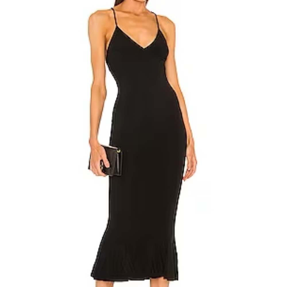 x REVOLVE Slip Fishtail Dress in Black by Norma Kamali